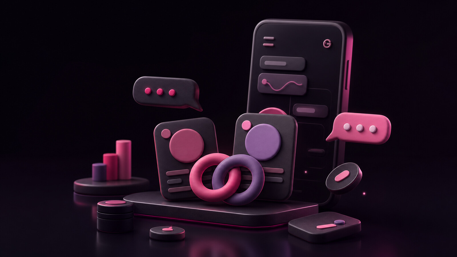 Capsules de profils et bulles de conversation abstraites pour une application de rencontre